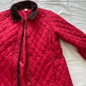 vintage red coat w/ brown corduroy collar